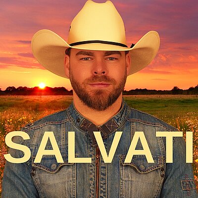 Sascha Salvati mit Cowboyhut und schönem Hintergrund auf dem Cover
