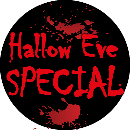 Das Hallow Eve SPECIAL Logo wirkt mit roter Schrift auf schwarzem Hintergrund